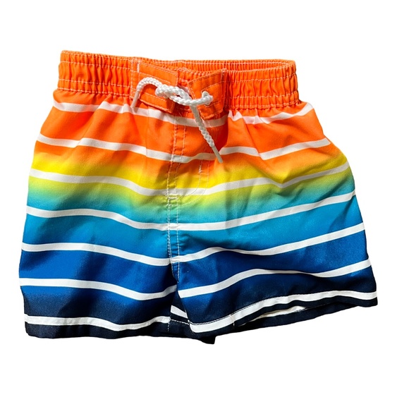 Koala Kids Blue Rash Guard & Rainbow Swim Trunks, Size 6 Months - Picture 4 of 6